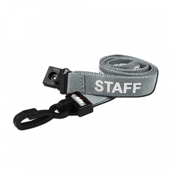 Pre-Printed Staff Lanyards with Plastic J Clip (Pack of 100)