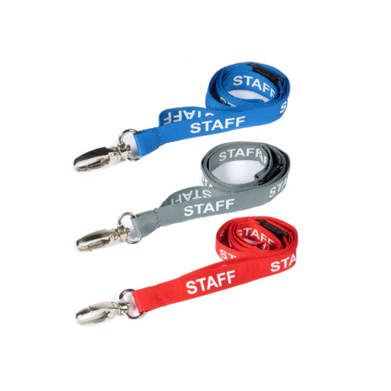 Pre-Printed Staff Lanyards with Metal Lobster Clip (Pack of 100)