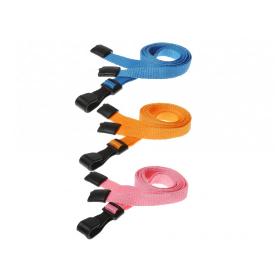 Breakaway 10mm Lanyards with Flat Plastic J Clip (Pack of 100)