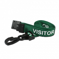 Green Pre-Printed Visitor Lanyards with Plastic J Clip (Pack of 100) Green Pre-Printed Visitor Lanyards with Plastic J Clip (Pack of 100)
