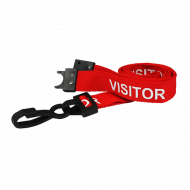 Red Pre-Printed Visitor Lanyards with Plastic J Clip (Pack of 100) Red Pre-Printed Visitor Lanyards with Plastic J Clip (Pack of 100)