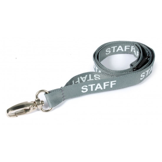 Pre-Printed Staff Lanyards with Metal Lobster Clip (Pack of 100)