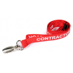 Pre-Printed Contractor Lanyards with Metal Lobster Clip (Pack of 100)