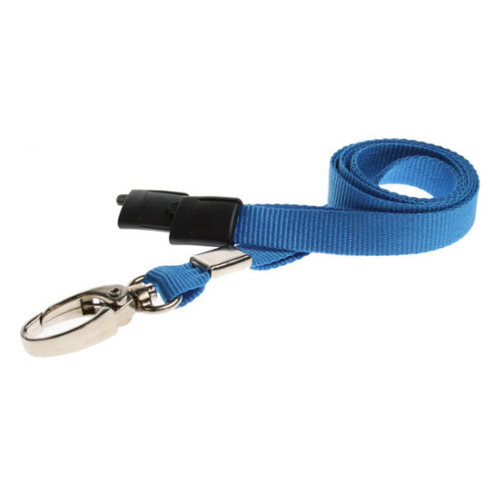 Light Blue Breakaway 10mm Lanyards with Metal Lobster Clip (Pack of 100)