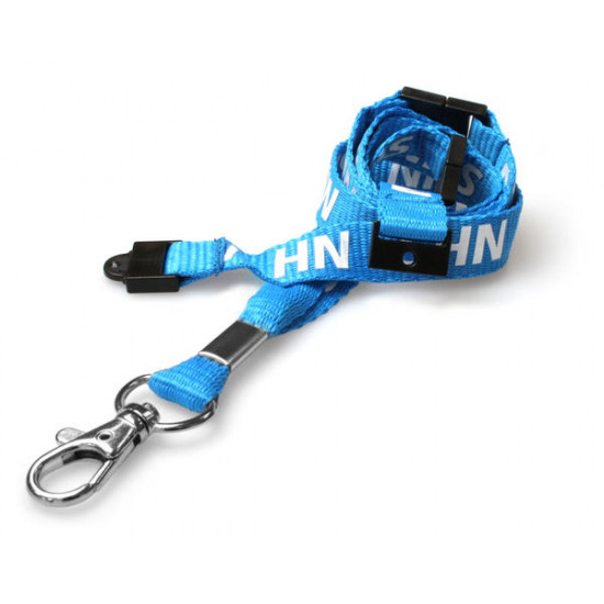 Pre-Printed NHS Staff Lanyards with Metal Trigger Clip - Triple Breakaway (Pack of 100)