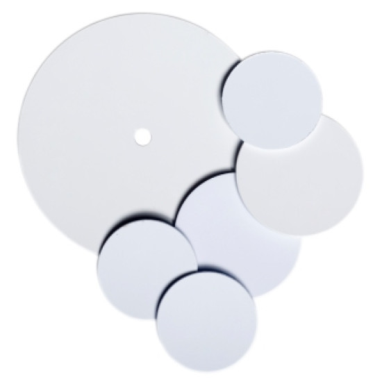 I-Code SLI PVC Disc Tag 30mm Blank White w/adhesive Back