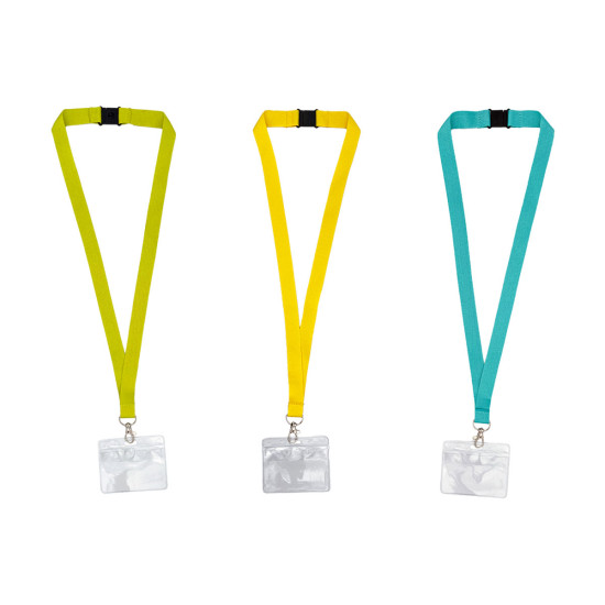 20mm Plain Lanyards with a Horizontal Flexible Wallet (Pack of 100)