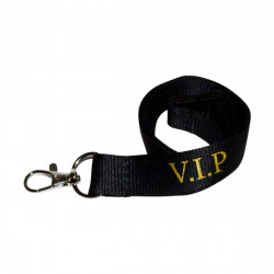 Metallic VIP Black Lanyards with Metal Clip (Pack of 100)