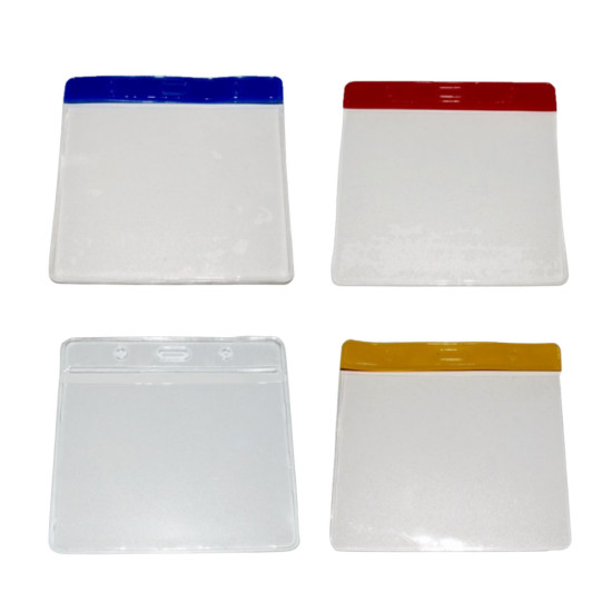 Flexible Wallet Visitor Pass Holders 100 x 80mm - Clear -  (Pack of 100)