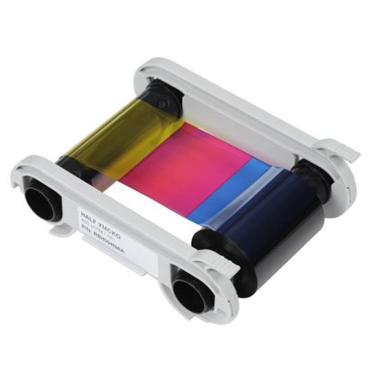 Evolis R5H004NAA Half Panel YMCKO Colour Printer Ribbon (400 Prints)