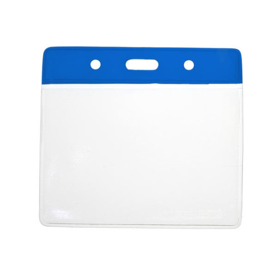 Blue Flexible Wallet Visitor Pass Holders 100 x 80mm -  (Pack of 100)