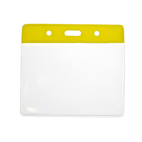 Yellow Flexible Wallet Visitor Pass Holders 100 x 80mm -  (Pack of 100)