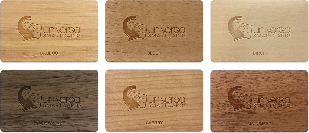 Universal Smart Cards Wooden Cards Options